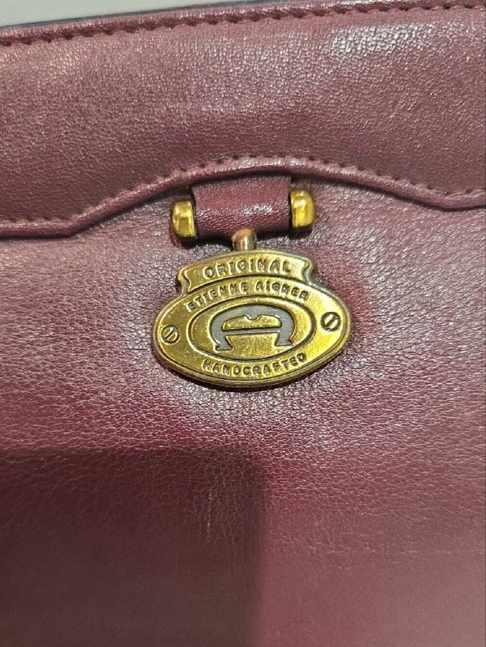 Vintage Etienne Aigner Plum Leather Bag - Picture 8 of 15
